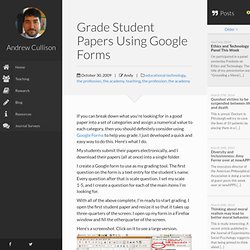 Grade Student Papers Using Google Forms