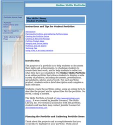 Student Portfolio Instructions and Ideas - The Skills Library