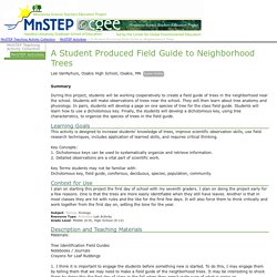 A Student Produced Field Guide to Neighborhood Trees