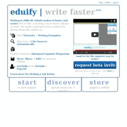 Eduify gives every student the services to write better, research faster and get help on-demand.