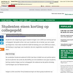 Metro - Studenten eisen korting op collegegeld