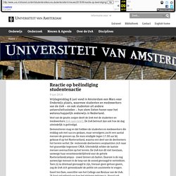 Reactie op beëindiging studentenactie - Universiteit van Amsterdam