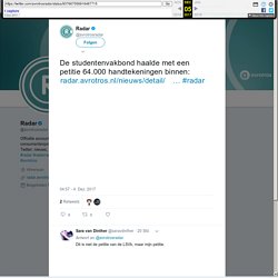 Radar auf Twitter: "De studentenvakbond haalde met een petitie 64.000 handtekeningen binnen:  #radar"