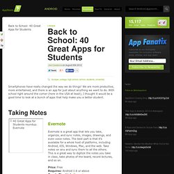 Back to School: 40 Great Apps for Students