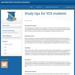 Study tips for VCE students