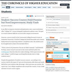 Student-Success Courses Hold Promise but Need Improvement, Study Finds - Students