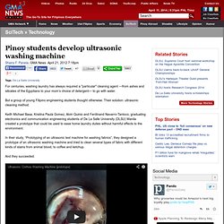 Pinoy students develop ultrasonic washing machine