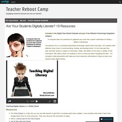 Are Your Students Digitally Literate? 10 Resources