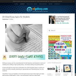 25 Great Essay topics for Students