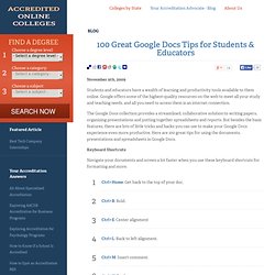 100 Google Docs Tips