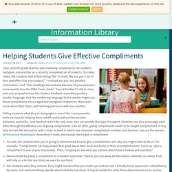 Helping Students Give Effective Compliments
