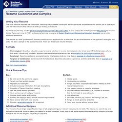 Jobs for Students and Graduates: Resume Guidelines and Samples