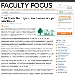 Think Alouds Shed Light on How Students Grapple with Content