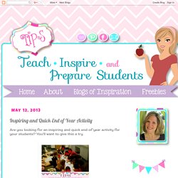 TIPS: Teach, Inspire, and Prepare Students: Inspiring and Quick End of Year Activity