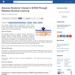 Advance Students’ Interest in STEM Through Robotics Summer Learning