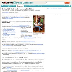 Testing ESL Students with Learning Disabilities