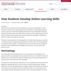 How Students Develop Online Learning Skills (EDUCAUSE Quarterly)