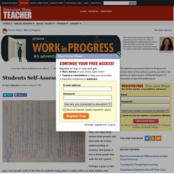 Students Self-Assess For Mastery - Work in Progress