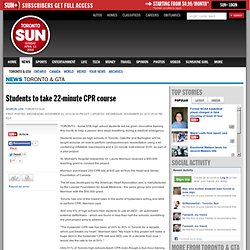 Students to take 22-minute CPR course