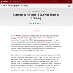 Students as Partners in Studying Engaged Learning - Center for Engaged Learning