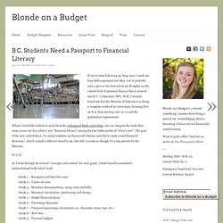 B.C. Students Need a Passport to Financial Literacy