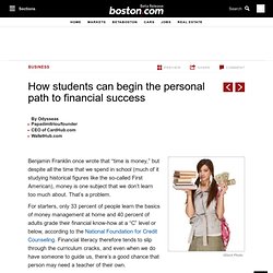 How students can begin the personal path to financial success - Personal finance