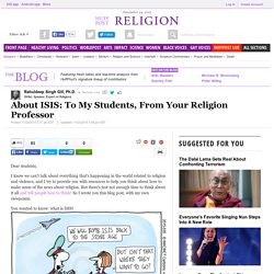 About ISIS: To My Students, From Your Religion Professor 