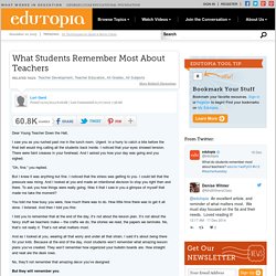 What Students Remember Most About Teachers