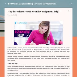 Why do students search for online assignment help?