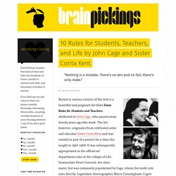10 Rules for Students, Teachers, and Life by John Cage and Sister Corita Kent