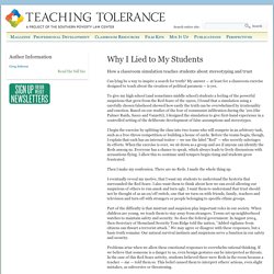 Why I Lied to My Students