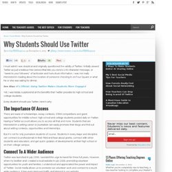 Why Students Should Use Twitter