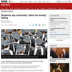 Students say university 'value for money' falling