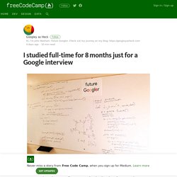 I studied full-time for 8 months just for a Google interview