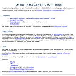 Studies on the Works of J.R.R. Tolkien