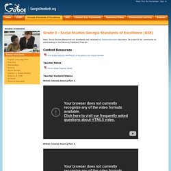 Grade 3 - Social Studies Georgia Standards of Excellence (GSE)