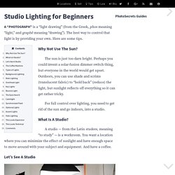 Studio Lighting For Beginners