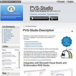 PVS-Studio: Static Code Analyzer for C/C++/C++11