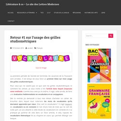 Retour #1 sur l’usage des grilles studiométriques – Littérature & co – Le site des Lettres Modernes