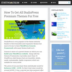 How To Get All StudioPress Premium Themes For Free