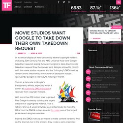 Movie Studios Want Google to Take Down Their Own Takedown Request