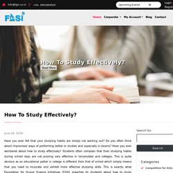 How to Study Effectively For Exams - FGSI