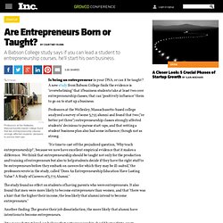 Study Says Entrepreneurship Can Be Taught