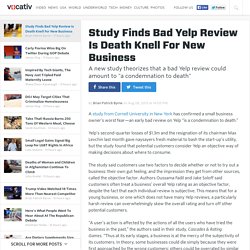 Study Finds Bad Yelp Review Is Death Knell For New Business