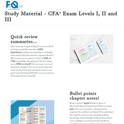 Study Material - CFA Exam Levels I, II and III [Chapter Notes]