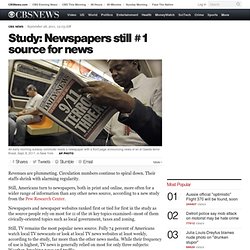 Study: Newspapers still #1 source for news