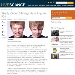 Study: Older Siblings Have Higher IQs