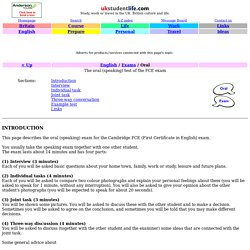 Study for oral exam (speaking test) of Cambridge FCE exam