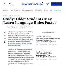 Study: Older Students May Learn Language Rules Faster