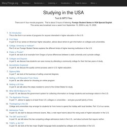 Studying in the USA - Foreign Student Series in VOA Special English